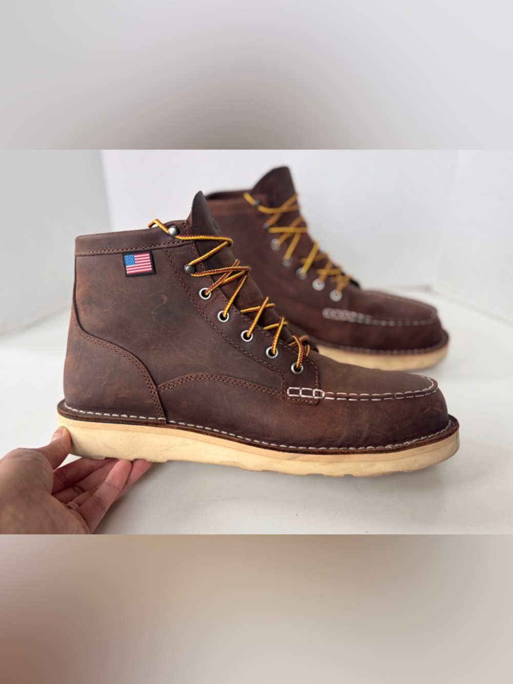 Danner Bull Run Moc Toe 6" Work Boot 15564 Brown Leather Steel Cap Men’s Size 12